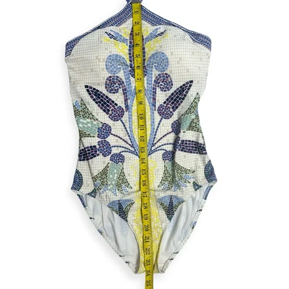 Tory Burch size Small multicolor 
Mosaic Halter Once-Piece Swimsuit Pompeii - Picture 3 of 7